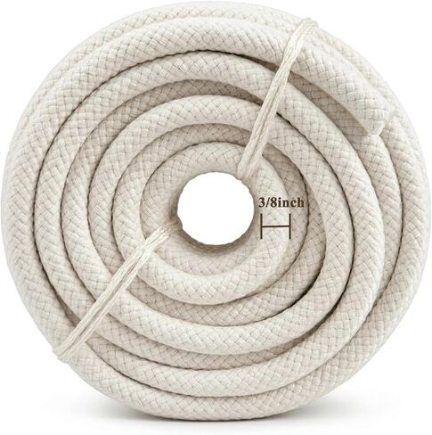 Braided Cotton Rope 3/8 Inch x 100 Ft Natural Cotton Rope for Coiled Basket, Clothesline, Swing Chair, DIY Crafts and Home Decor in Kuwait