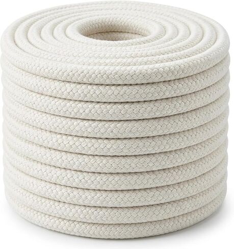 Braided Cotton Rope 3/8 Inch x 100 Ft Natural Cotton Rope for Coiled Basket, Clothesline, Swing Chair, DIY Crafts and Home Decor in Kuwait