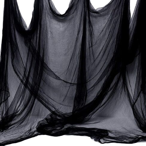 Black Creepy Cloth 8.75 Yards x 85" with Fabric Scary Spooky Gauze Halloween Decorations for Haunted House Horror Decor Home Yard Indoor Outdoor Office Wall Vampire Zombie Theme Party Supply in Saudi Arabia