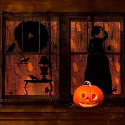 Black Creepy Cloth 8.75 Yards x 85" with Fabric Scary Spooky Gauze Halloween Decorations for Haunted House Horror Decor Home Yard Indoor Outdoor Office Wall Vampire Zombie Theme Party Supply in Saudi Arabia