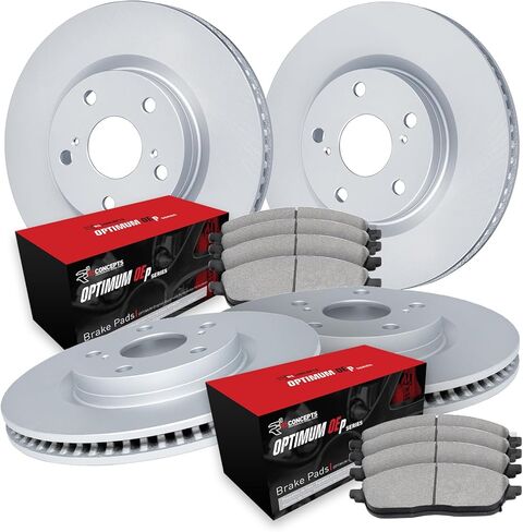 R1 Concepts Front and Rear Brake Kit Fits 2014-2017 Audi SQ5| Optimum Oep Brake Pads and Blank Brake Rotors| 15.0" Front & 13.0" Rear in Kuwait