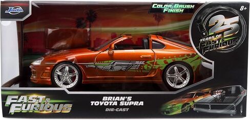 Diecast Model Car Compatible for Fast & Furious 25th Anniversary Edition 1:24 Brian's Toyota Supra in Brush Finish Color by Jada in Saudi Arabia