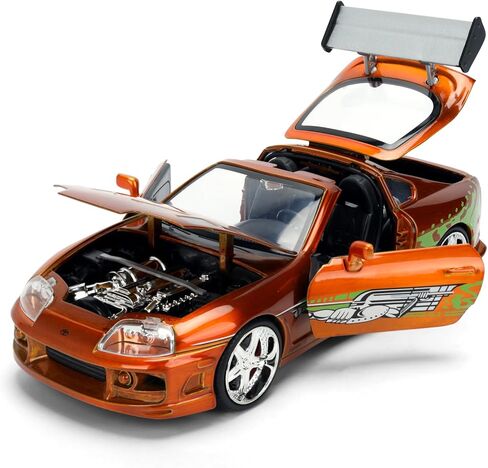 Diecast Model Car Compatible for Fast & Furious 25th Anniversary Edition 1:24 Brian's Toyota Supra in Brush Finish Color by Jada in Saudi Arabia