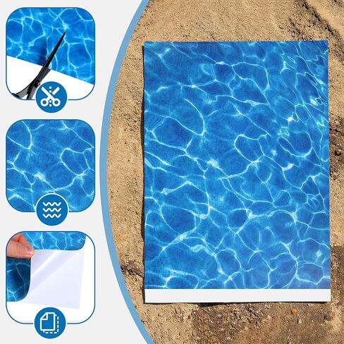 5 Pcs Ripple Water Sticker Artificial Ocean Sheet Decal Fake Lake River Scenery Effect Paper Self Adhesive Stream Pattern Sticker Dollhouse Floor DIY Decoration for Diorama Landscape Beach in Saudi Arabia
