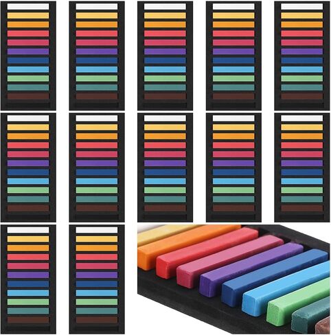 Watersay 144 Pcs Soft Pastels for Artists Color Pastels Set Square Chalk Sticks 12 Boxes 12 Assorted Colors Art Drawing Painting Supplies for Parties, Donations in Kuwait