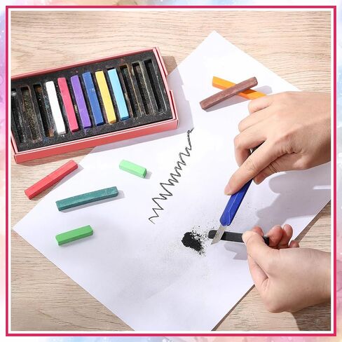 Watersay 144 Pcs Soft Pastels for Artists Color Pastels Set Square Chalk Sticks 12 Boxes 12 Assorted Colors Art Drawing Painting Supplies for Parties, Donations in Kuwait