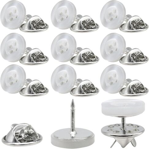 10 Set 11.5mm/0.45" with 4-Hole Resin Cover up Buttons No Sewing Shirt Buttons Detachable Reusable Multi-Purpose for Clothes (White) in Saudi Arabia