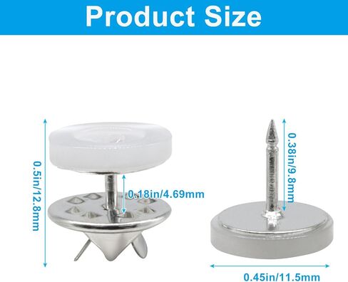 10 Set 11.5mm/0.45" with 4-Hole Resin Cover up Buttons No Sewing Shirt Buttons Detachable Reusable Multi-Purpose for Clothes (White) in Saudi Arabia