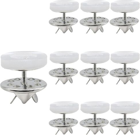 10 Set 11.5mm/0.45" with 4-Hole Resin Cover up Buttons No Sewing Shirt Buttons Detachable Reusable Multi-Purpose for Clothes (White) in Saudi Arabia
