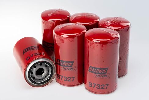 Baldwin B7327 Lube Spin-on Filter (6-Pack) | Heavy Duty 5 Micron Nominal | M27 x 2.0 Thread Size | Replaces Wix 57488, Fleetguard LF16117, Donaldson P551100 and Case 87803206 in Kuwait