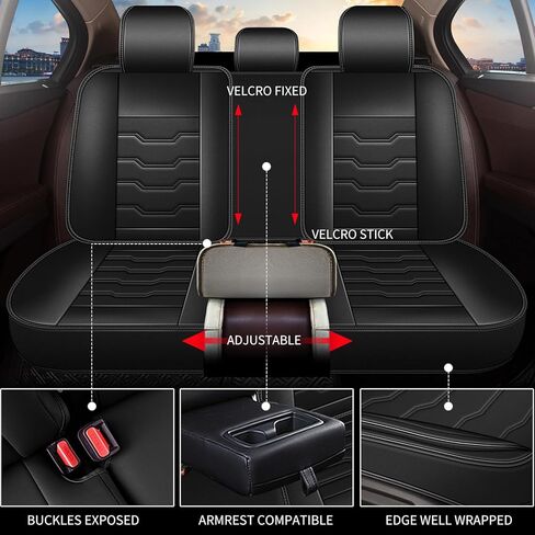 DISUTOGO Full Set Seat Covers for Kia Sportage 2009-2024 2025 2026 Waterproof Premium Leather for Sportage Car Seat Covers Compatible Airbag Automotive Seat Cushions(5 Seats, Black) in Saudi Arabia