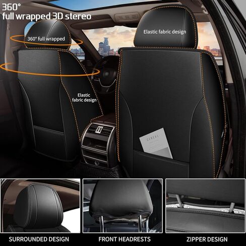 DISUTOGO Full Set Seat Covers for Kia Sportage 2009-2024 2025 2026 Waterproof Premium Leather for Sportage Car Seat Covers Compatible Airbag Automotive Seat Cushions(5 Seats, Black) in Saudi Arabia
