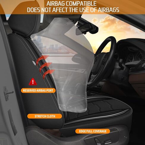 DISUTOGO Full Set Seat Covers for Kia Sportage 2009-2024 2025 2026 Waterproof Premium Leather for Sportage Car Seat Covers Compatible Airbag Automotive Seat Cushions(5 Seats, Black) in Saudi Arabia