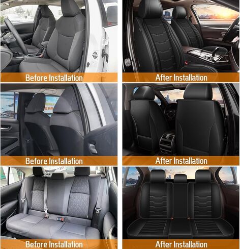 DISUTOGO Full Set Seat Covers for Kia Sportage 2009-2024 2025 2026 Waterproof Premium Leather for Sportage Car Seat Covers Compatible Airbag Automotive Seat Cushions(5 Seats, Black) in Saudi Arabia