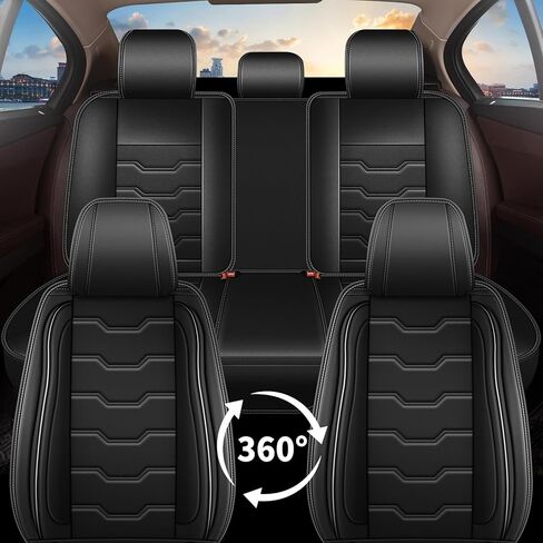 DISUTOGO Full Set Seat Covers for Kia Sportage 2009-2024 2025 2026 Waterproof Premium Leather for Sportage Car Seat Covers Compatible Airbag Automotive Seat Cushions(5 Seats, Black) in Saudi Arabia