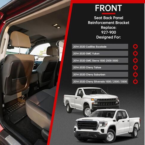 Seat Back Panel Reinforcement Bracket for 2014-2020 Chevrolet Silverado Sierra 1500 2500 3500 Suburban Tahoe Yukon Cadillac Escalade, Replace 927-900 GM Seat Repair Kit with Replacement Clips Included in Saudi Arabia
