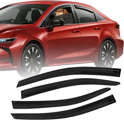 Window Rain Guards for Toyota Corolla Sedan 2014-2018 Out-Channel,Tape-On Side Window Visor Shields Vent Deflector Accessories,4 Pieces (for 14-18) in Saudi Arabia