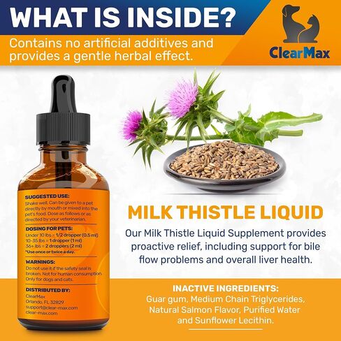 Milk Thistle for Dogs and Cats – Milk Thistle Supplement for Dogs and Cats – Kidney Support – 1 Oz in Saudi Arabia