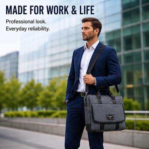 eBigValue Professional Laptop Shoulder Bag 11-12 Inch - Padded Messenger Crossbody with Magnetic Pocket, Adjustable Strap in Saudi Arabia