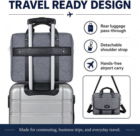 eBigValue Professional Laptop Shoulder Bag 11-12 Inch - Padded Messenger Crossbody with Magnetic Pocket, Adjustable Strap in Saudi Arabia