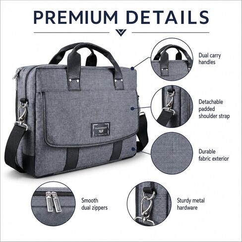 eBigValue Professional Laptop Shoulder Bag 11-12 Inch - Padded Messenger Crossbody with Magnetic Pocket, Adjustable Strap in Saudi Arabia