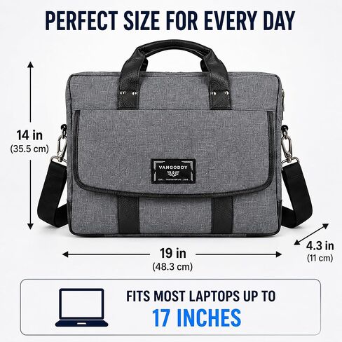 eBigValue Professional Laptop Shoulder Bag 11-12 Inch - Padded Messenger Crossbody with Magnetic Pocket, Adjustable Strap in Saudi Arabia