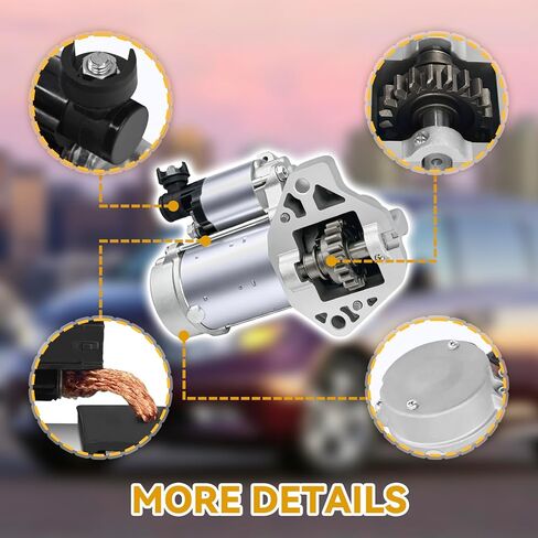 31200-RN0-A01 12V 1.8KW 19T CCW Starter Motor متوافق مع Honda Pilot 2009-2014 V6 3.5L، Odyssey 2011-2013 V6 3.5L (EX، EX-L، LX)، Acura TL 2010-2011 V6 3.7L (تلقائي)،428000-6490 in Kuwait