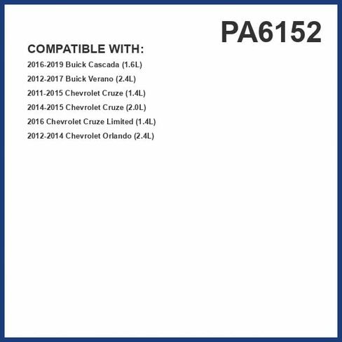 فلتر هواء المحرك PG PA6152 | يناسب 2011-2015 شيفروليه كروز، 2012-2017 بويك فيرانو، 2016 شيفروليه كروز ليمتد، 2016-2019 بويك كاسكادا، 2012-2014 شيفروليه أورلاندو in Kuwait