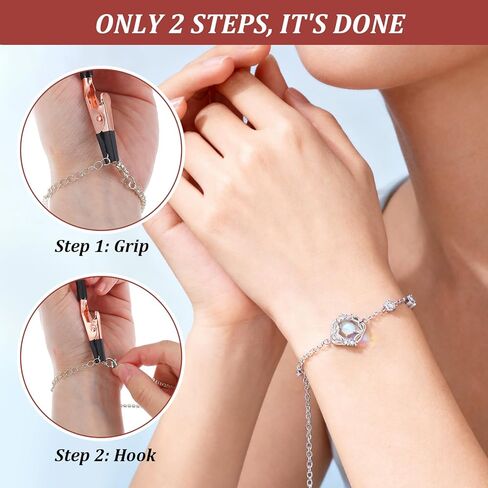 6 Pcs Fastening Metal Jewelry Clasp Helper, Bracelet Helper Tool to Put On Yourself, Bracelet Clasp Fastener Jewelry for Zipper Non Slip Rubber for Bracelets Watches Zippers in Saudi Arabia