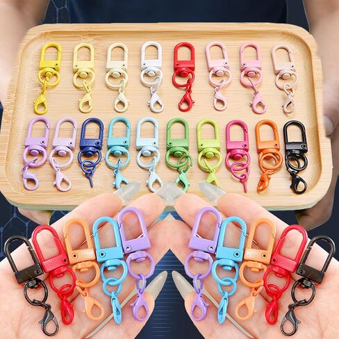 50 قطعة مشبك جراد البحر الملونة السنانير المفاتيح عشوائي Keychain بها بنفسك المفاتيح موصل خاتم رئيسي صنع مشبك اكسسوارات ، 4.6 سنتيمتر in Kuwait