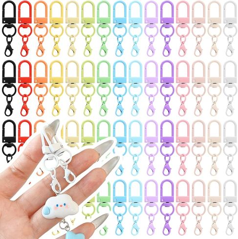 50 قطعة مشبك جراد البحر الملونة السنانير المفاتيح عشوائي Keychain بها بنفسك المفاتيح موصل خاتم رئيسي صنع مشبك اكسسوارات ، 4.6 سنتيمتر in Kuwait