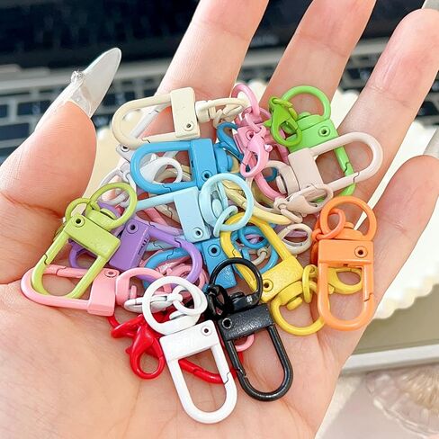 50 قطعة مشبك جراد البحر الملونة السنانير المفاتيح عشوائي Keychain بها بنفسك المفاتيح موصل خاتم رئيسي صنع مشبك اكسسوارات ، 4.6 سنتيمتر in Kuwait