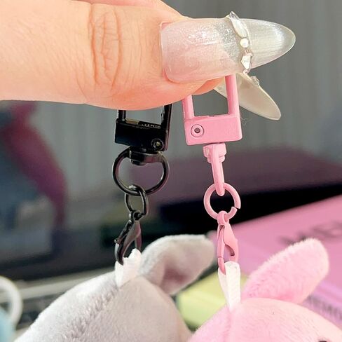 50 قطعة مشبك جراد البحر الملونة السنانير المفاتيح عشوائي Keychain بها بنفسك المفاتيح موصل خاتم رئيسي صنع مشبك اكسسوارات ، 4.6 سنتيمتر in Kuwait