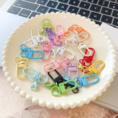 50 قطعة مشبك جراد البحر الملونة السنانير المفاتيح عشوائي Keychain بها بنفسك المفاتيح موصل خاتم رئيسي صنع مشبك اكسسوارات ، 4.6 سنتيمتر in Kuwait