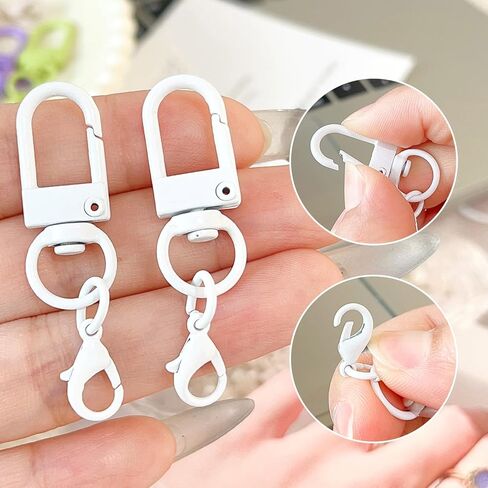 50 قطعة مشبك جراد البحر الملونة السنانير المفاتيح عشوائي Keychain بها بنفسك المفاتيح موصل خاتم رئيسي صنع مشبك اكسسوارات ، 4.6 سنتيمتر in Kuwait