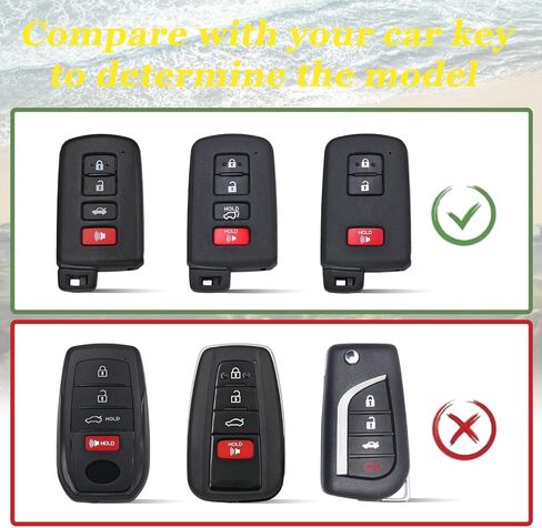 WJS Key Fob Cover,Car Key Case Shell Protector Compatible with 2011-2019 Toyota Avalon Camry Corolla RAV4 Highlander Sequoia (Black) in Saudi Arabia