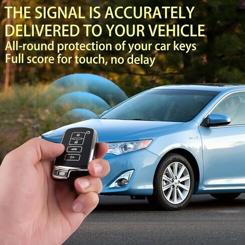 WJS Key Fob Cover,Car Key Case Shell Protector Compatible with 2011-2019 Toyota Avalon Camry Corolla RAV4 Highlander Sequoia (Black) in Saudi Arabia
