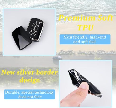 WJS Key Fob Cover,Car Key Case Shell Protector Compatible with 2011-2019 Toyota Avalon Camry Corolla RAV4 Highlander Sequoia (Black) in Saudi Arabia