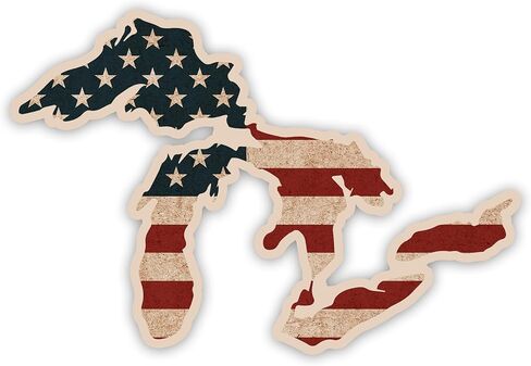 Great Lakes Michigan Sticker Car Window Decal Vinyl Bumper Sticker 6" Wide - (Petoskey Stone) in Saudi Arabia