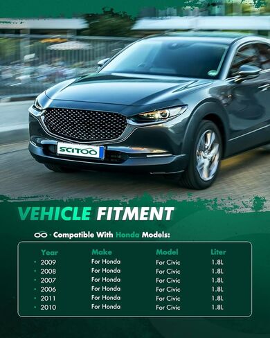 SCITOO 620-253 مروحة مشعاع متوافقة مع 2006-2011 لهوندا سيفيك 1.8L in Kuwait