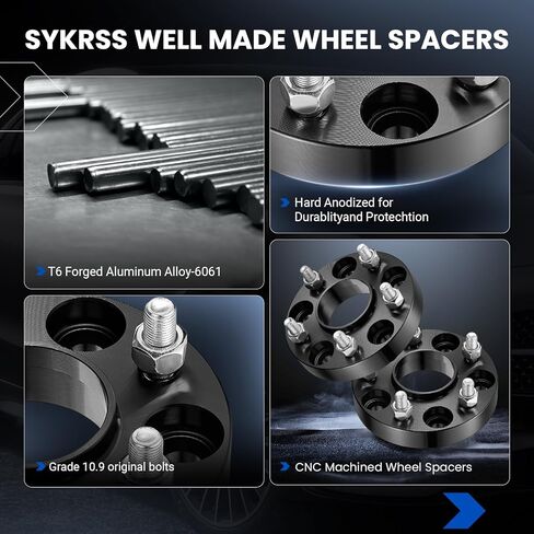 1inch 5x114.3mm(4.5") Wheel Spacers Compatible with Infiniti Ex35 FX50 M45 Q50 QX70; Compatible with Nissan GT-R Altima Rogue 300ZX 370Z, 66.1 Center Bore & M12x1.25 Studs Wheel Spacer, 4PCS in Kuwait