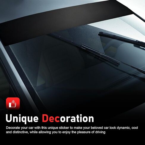Car Windshield Banner Sticker, Waterproof Vinyl Windshield Tint Strip, Vehicle Exterior Windscreen Sun Visor Decoration Sticker, Universal for Car Truck, SUV, RV (Matte Black) in Saudi Arabia