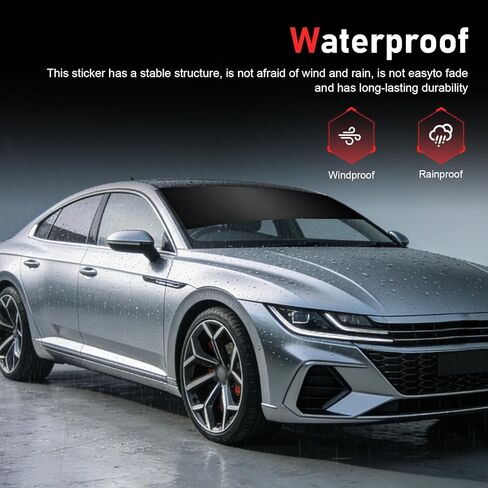 Car Windshield Banner Sticker, Waterproof Vinyl Windshield Tint Strip, Vehicle Exterior Windscreen Sun Visor Decoration Sticker, Universal for Car Truck, SUV, RV (Matte Black) in Saudi Arabia