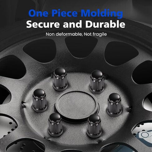 1/2‑20 Lug Nuts 23pcs, Replacement Fit for Wrangler 1987‑2018, Liberty 2002‑2012, Grand Cherokee 1993‑2010, 17mm Hex, Black Closed End Short Nuts with Socket Key in Saudi Arabia