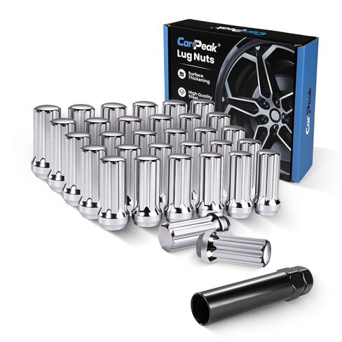 1/2‑20 Lug Nuts 23pcs, Replacement Fit for Wrangler 1987‑2018, Liberty 2002‑2012, Grand Cherokee 1993‑2010, 17mm Hex, Black Closed End Short Nuts with Socket Key in Saudi Arabia