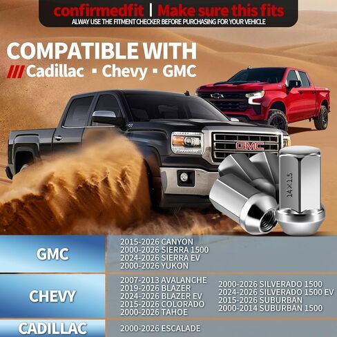 24 Pcs 14x1.5 OEM Lug Nut Thread Size M14-1.5 Wheel Lugnuts, 1.75 inch(45mm) Height 7/8" Hex(22mm) Fits Chevy Silverado GMC Sierra 1500, Colorado Canyon, Cadillac Escalade, GM 9596070 611-236 in Saudi Arabia