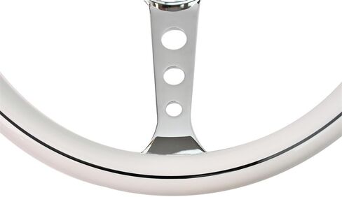 380 mm (15 inches) Wood Steering Wheel-Classic - ABS Wood with Polished Spokes 3 Aluminum Spoke Bracket 6 Bolts,Dish Depth 60MM-Universal Fit in Saudi Arabia