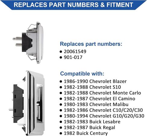 Obaee Driver & Passenger Side Window Switch with Bezels for 1986-1990 Chevrolet Chevy Blazer, 1982-1988 Chevy S10, 1982-1988 Chevy Monte Carlo, 1982-1987 Buick Regal, Replaces OEM 20061549 in Kuwait