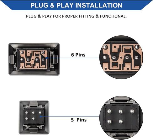 Obaee Driver & Passenger Side Window Switch with Bezels for 1986-1990 Chevrolet Chevy Blazer, 1982-1988 Chevy S10, 1982-1988 Chevy Monte Carlo, 1982-1987 Buick Regal, Replaces OEM 20061549 in Kuwait