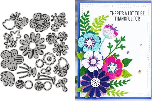 Fundamental Florals DIY Scrapbooking Decorative Embossing Paper Card Crafts Design Greetings Sentiments Making Mould Blade Punch Stencil Template Machine Supplies in Saudi Arabia